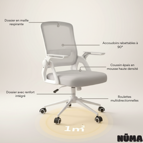 Sélène –  Chaise de bureau ergonomique