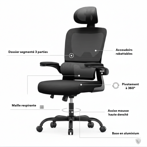 Chaise de bureau ergonomique Elite Velar